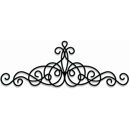 Lsupdaol Small Traditional Metal Scroll Wall Art Decor Rustic Iron Wall Medallion Small Iron Metal Plaque for Home Living Room Decoration(Black)