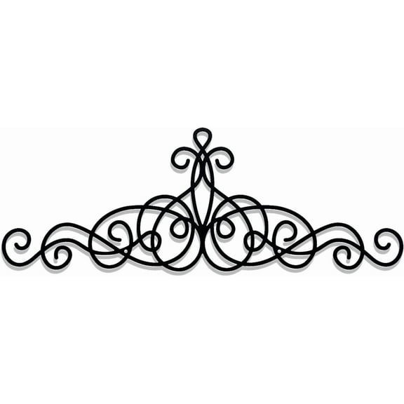 Lsupdaol Small Traditional Metal Scroll Wall Art Decor Rustic Iron Wall Medallion Small Iron Metal Plaque for Home Living Room Decoration(Black)