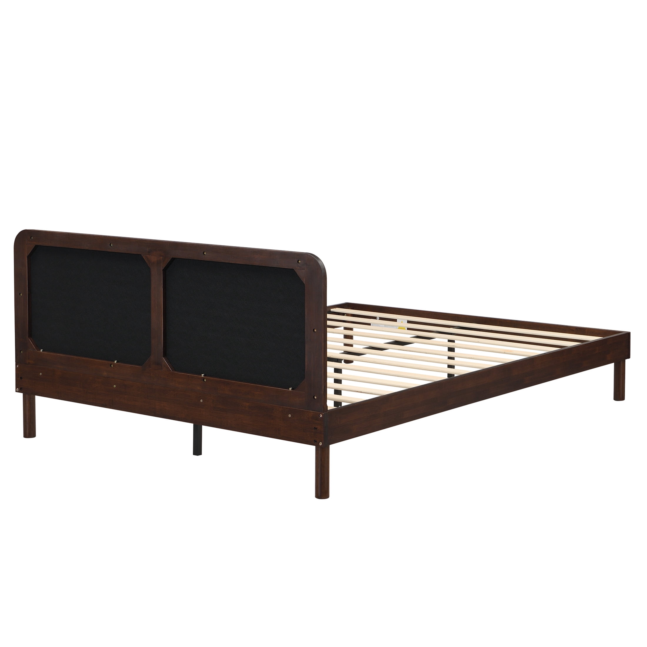 Christopher Knight Home Queen Bamboo Platform Bed Frame with Upholstered Headboard, Chocolate