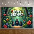 thumbnail image 4 of Decorative Design Banner Gorilla Theme Jungle Backdrop Party Decoration Celebration Banner for Kids Party Indoor Decoration Event Decoration, 4 of 9