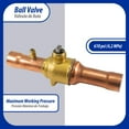 thumbnail image 5 of Appli Parts APBV-138 1-3/8 in Shut Off Ball Valve ODF Universal Replacement 610 psi (4.2 Mpa) max pressure -22 F to 248 F work temperature with 1/4 in SAE service port, with 10 in overall length, 5 of 8