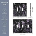 thumbnail image 2 of Yayeee Toggle Light Switch Wall Plate 3-Gang 6.37"x4.48" Decorative Outlet Cover, Light Purple Flowers, 2 of 7