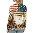 thumbnail image 6 of JoveMarine Women's Fitted Base Layer Long Sleeve T-Shirt Independence Day Printed Round Neck Top Patriotic Casual Blouse for Spring Fall Daily Layering Beige L, 6 of 6