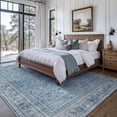 thumbnail image 3 of vfytbgnhj 8X10 Area Rugs for Living Room Bedroom Dining Room  Machine Washable Rug Floor Cover  Print Vintage Aesthetic Carpet  Low Pile Area Rug with Non Slip Rubber Backing  Blue, 3 of 7