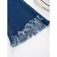 thumbnail image 6 of TiaoBug Kids Girls Ripped Tassel Flare Jeans Bell Bottom Trousers Wide Leg Denim Pants Dark Blue 6, 6 of 7