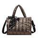 thumbnail image 1 of Bolso de nailon para mujer, bolso de hombro con rejilla lisa con hilo bordado, 1 of 5