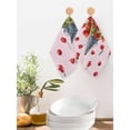 thumbnail image 2 of Red Tulip Flowers Kitchen Dish Towels for Drying Dishes Set of 3, Spring Farmhouse Floral Botanical Pink Waffle Weave Microfiber Hand Tea Bathroom Towels Quick Dry & Absorbent Towel 12x12, 2 of 7