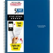 Five Star Wirebound Notebook Plus Study App, 5 Subject, College Ruled, Pacific Blue