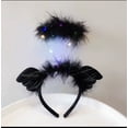 thumbnail image 2 of Paquete de 2 diademas de ángel con halo de luz LED, diadema de plumas, diadema de ángel con halo para Navidad, disfraces de ángel con luz LED, 2 of 5