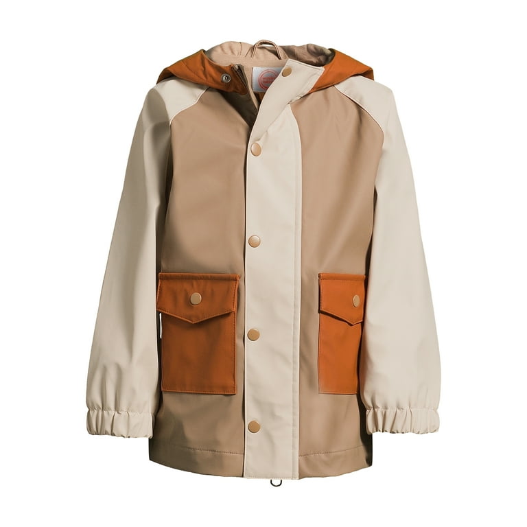 Save The Duck Girls Rainy Beige Logo Patch Puffer Jacket, Size 4Y