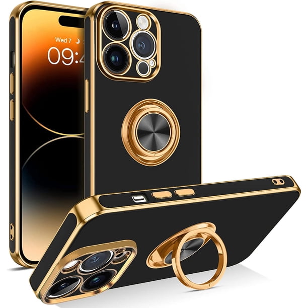 BENTOBEN Funda para iPhone 14 Pro Max, delgada, ligera, soporte de anillo de 360°, soporte para coche, a prueba de golpes, mujeres y hombres, funda protectora antideslizante para iPhone 14 Pro Max 6,7