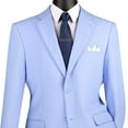 thumbnail image 2 of LUCCI Men's Light Blue 2-Button Classic-Fit Poplin Polyester Suit - NEW - 62R (Big & Tall), 2 of 3