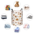 thumbnail image 4 of Rateoe cute Rainbow Animal Pattern Round Laundry Hamper Basket, Tall Hamper Basket for Blanket Storage, Nursery Clothes Hamper for Laundry in Bedroom and College Dorm-, 4 of 6