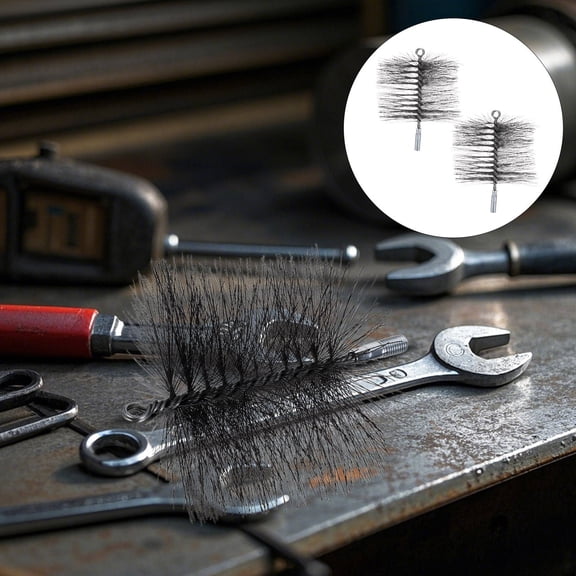 BESTYASH Round Chimney Brush Precise Cleaning for Home Fireplaces and Woodstoves 2Pcs