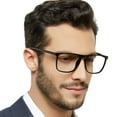 thumbnail image 2 of MARE AZZURO Large Bifocal Reading Glasses Men Blue Light Blocking Readers Square Reader 0 1.0 1.5 2.0 2.5 3.0 3.5 (Black, 2.00), Polycarbonate Lens, 2 of 9