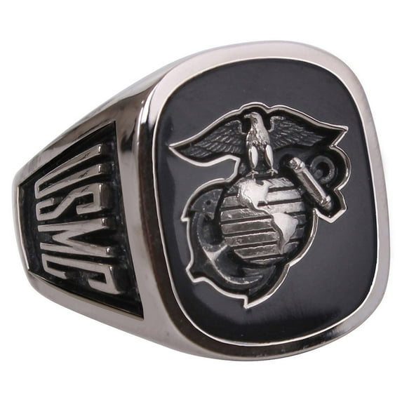 Black Onyx Military Ring - Marines, 11