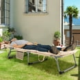 thumbnail image 5 of Gymax 4-Fold Oversize Padded Folding Chaise Lounge Chair Reclining Chair Beige, 5 of 10