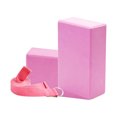 thumbnail image 2 of High Density EVA Yoga Blocks Set of 2 with Stretch Strap, Foam Fitness Bricks, Non-Slip Exercise Support for Yoga, Pilates, Home Training, 2 of 6