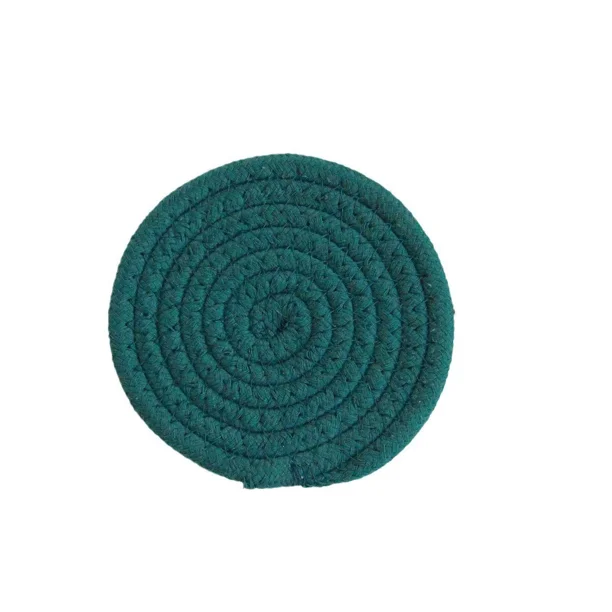 Xiao Hua Juego de 4 posavasos de algodón resistentes al calor para proteger la mesa, de 10 cm, color verde oscuro.