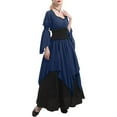 thumbnail image 4 of GaThRRgYP Witch Costume Women,Women's Medieval Renaissance Pirate Witch Dress Gown Skirt Navy XS, 4 of 7