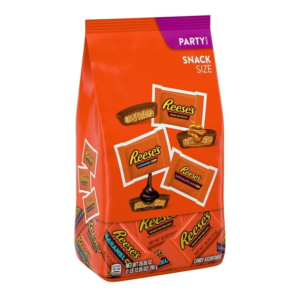 REESE'S Assorted Flavored Snack Size Peanut Butter Cups Candy Party Pack, 28.05 oz