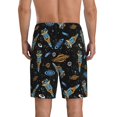 thumbnail image 2 of JUNZAN Space Rockets Pattern Sleep Pajama Shorts for Men,Men's Pajama Bottoms,Sleepwear,Pj Shorts, 2 of 7