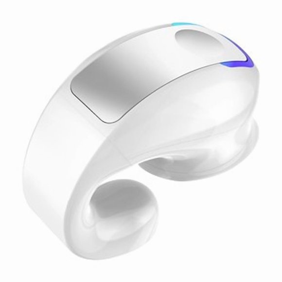 Auriculares Bluetooth de clip, diseño open‑ear sin estuche de carga, ligeros 6.5g, resistente al agua IPX4-Blanco