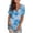 Blue, variant on Womens Summer Tops Floral Short Sleeve V Neck T Shirts Tees Printed Side Split Tunic Tops