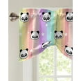 thumbnail image 2 of Cartoon Animal Panda Star Rainbow Stripes Window Valance Curtain Kitchen Cafe Short Curtains Living Room Tie-Up Valance Curtain, 2 of 6