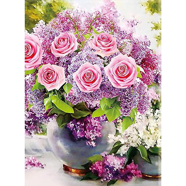 30x40 Cm 5d Peinture Diamant Diy Complet,peinture De Diamant De Diamant De Diamant De Diamant De Fleur Diy Diamond Strass Toile Point De Croix Pa