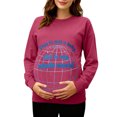thumbnail image 2 of RKSTN Maternity Sweatshirt for Women Plus Size Crewneck Pregnancy Graphic Print Pullover Hoodless Sweatshirts Top Womens Casual Oversized Round Neck Loose Comfy Funny Printed Long Sleeve Sweatshirt, 2 of 7