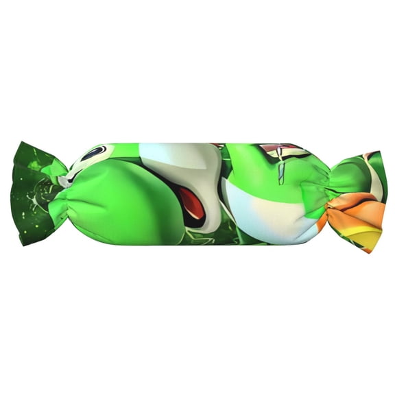 Saiise Mario Print Candy Pillows Cylindrical Pillows Plush Waist Bolster Sofa Cushions Washable Home Decor Gift