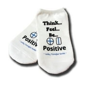 Blue Positive thoughts Lucky IVF Socks-Transfer Socks - Womens Medium No Show White