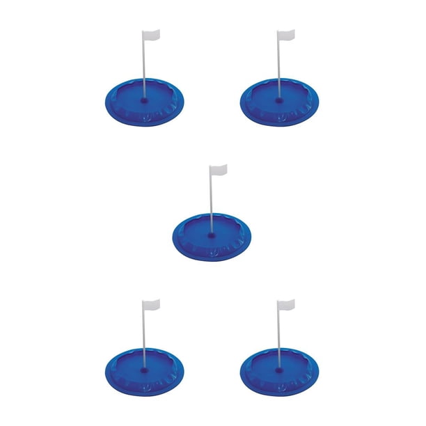 Sonducket Entrenador de putt de golf para principiantes con agujeros que practican la copa de putt interior al aire libre campo de golf Azul 5piezas