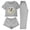 Gray, variant on Elvqul Women's Knit Fabric Short Sleeve Pajama Set for Sleep & Lounge - Cozy Fit