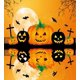 thumbnail image 2 of Juego de funda nórdica, espeluznante Jack o' Lantern tallado y murciélagos de luna llena y tumba, 2 of 6