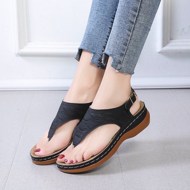 Sandalias clásicas Zapatos informales para mujer, zapatos de ocio a la moda, regalo para amigos y familiares (negro 5)