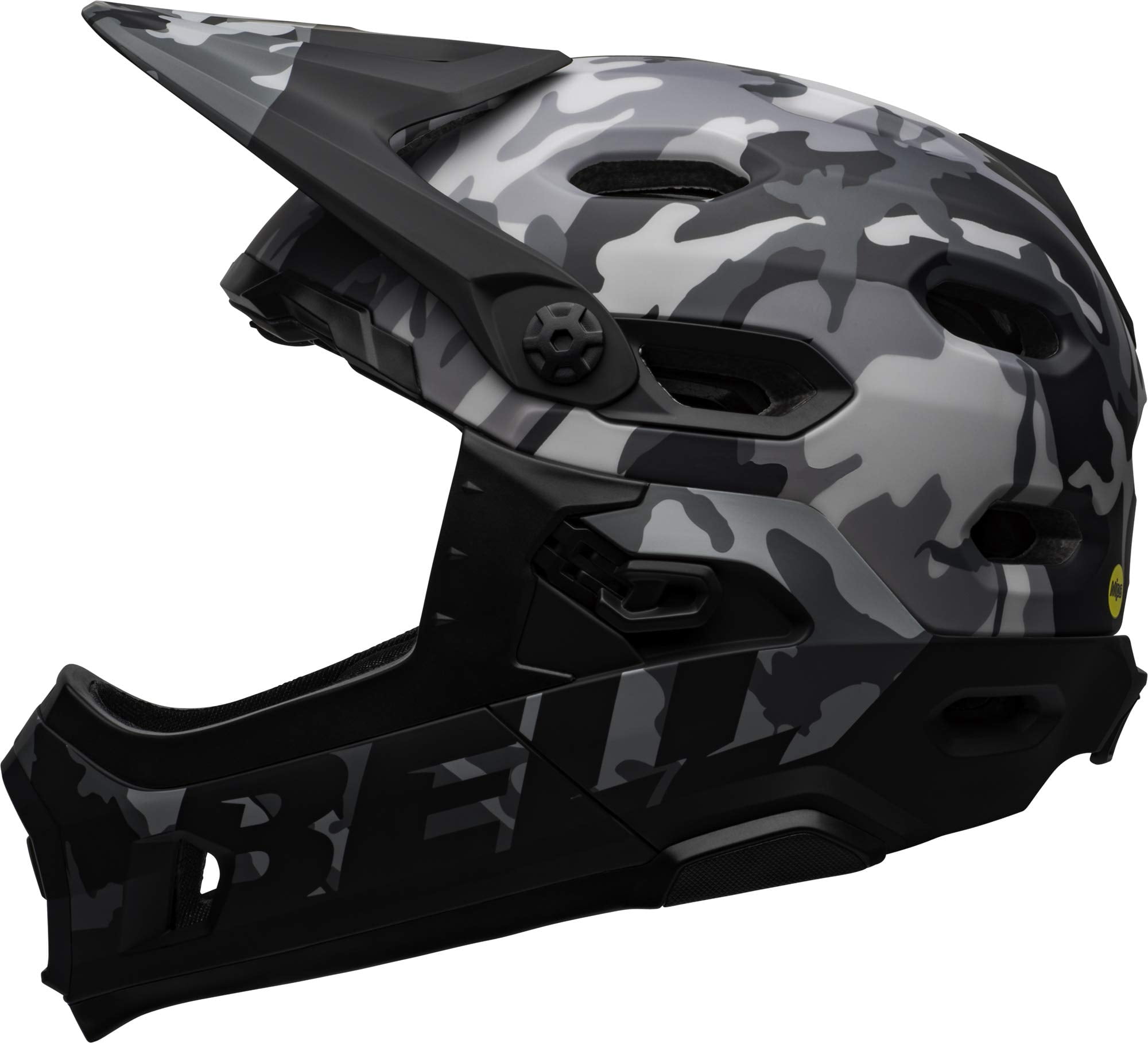 BELL Super DH MIPS Adult Mountain Bike Helmet - Matte/Gloss Black Camo (2021), Small (52-56 cm)