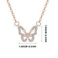 thumbnail image 3 of Guodhu Butterfly Necklace - Rhinestone Pendant Necklaces for Women Butterflies Charm Dainty Jewelry for Valentine's Day Women Teen Party Statement Dress Anniversary Gift, 3 of 3