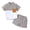 Grey, variant on Hiijoy Toddler Boys Outfits Cotton Linen Color Block Shirt Shorts Set, Sizes 2-3T