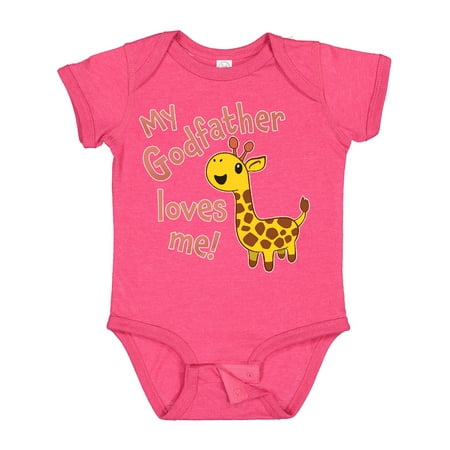 

Inktastic My Godfather Loves Me- Cute Giraffe Gift Baby Boy or Baby Girl Bodysuit
