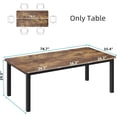 thumbnail image 2 of Industrial Dining Table for 6-8 People, 78.7 in Long Wooden Kitchen Table with Sturdy Metal Frame, Seats 6 Rectangular Counter for Dinner, Kitchen, Dining Room - Rustic Brown & Black Finish, 2 of 7