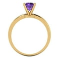 thumbnail image 4 of 1 ctw Solitaire Anniversary Ring for Women | Round Cut Natural Amethyst | Hyperallergenic Solid 14K Yellow Gold, 4 of 5