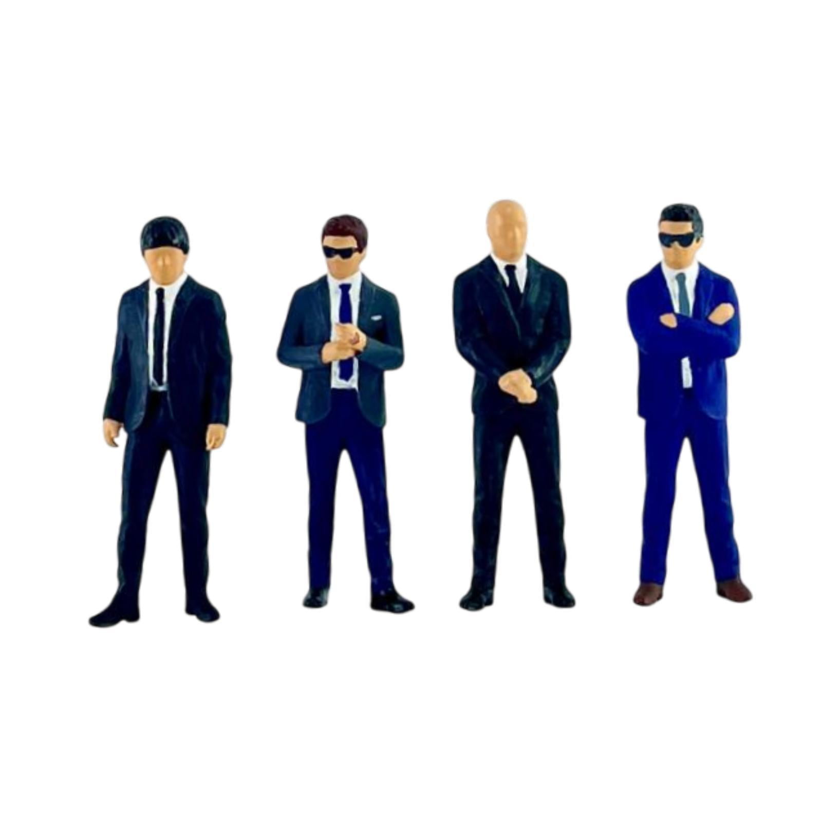 QccHieUs 4 Pieces People Figurines Mini /64 Scale Collectibles Desktop Ornament Landscape