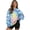 Blue Tie-Dye, variant on SCRAWLGOD Hippie Flower Print Womens Casual Crew Neck Sweatshirt with Pockets Loose Fit Soft Long Sleeve Lightweight Pullover Drop Shoulder Tops Fall Clothes, XL