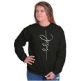 thumbnail image 5 of Jesus Christ Cursive Christian Women Crewneck Sweatshirt Brisco Brands S, 5 of 6