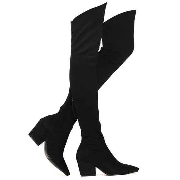 Shoe'N Tale Woman Suede Thigh High Over The Knee Boots