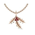 thumbnail image 6 of Holly Leaf Pendant Natural Garnet Necklace 925 Sterling Silver January Birthstone Christmas Jewelry, 6 of 11