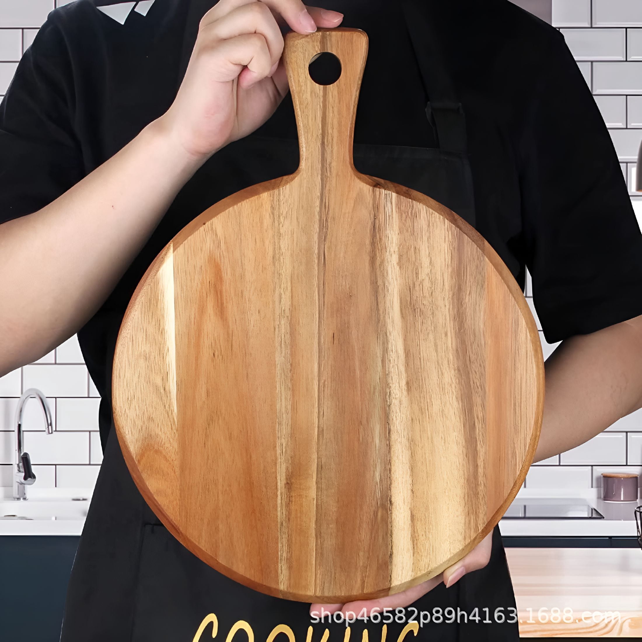 ACDANC 2026 New Acacia Wood Round Cutting Board and Chopping Board with Handle for Meat,Cheese Board,Vegetables,Bread,And Charcuterie - Decorative Wooden Serving Board for Kitchen and Dining Room