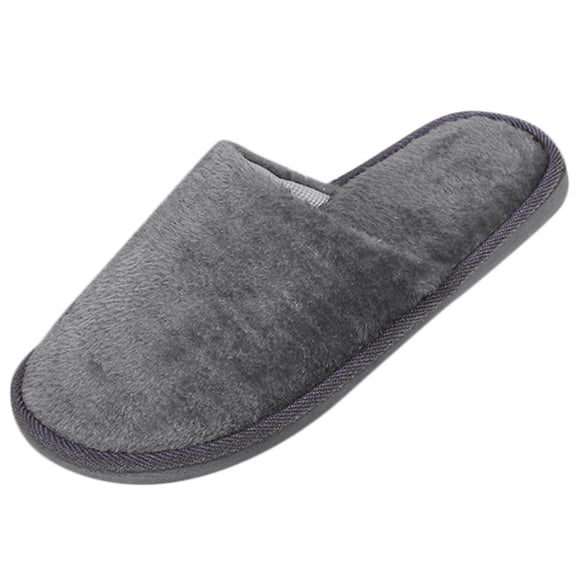 Men Warm Home Plush Soft Slippers Indoors Anti-slip Winter Floor Bedroom Shoes